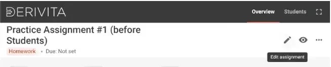Derivita edit existing items